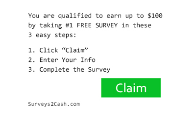 Earn up to $100 for Taking #1 Free Survey