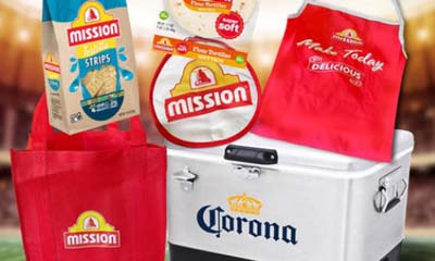 Free Corona cooler full of Mission Foods