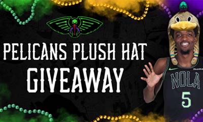 Free Pelicans Plush Mardi Gras Bird Hat