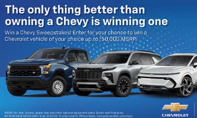 Win a Chevrolet Vehicle Worth $50,000