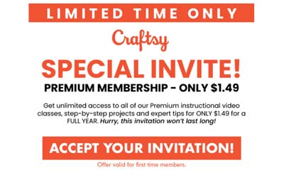 Craftsy 1 Year Premium Membership just $1.49